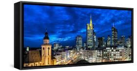 Germany, Hesse, Frankfurt on the Main, Skyline with Hauptwache and St. Catherine's Church-Bernd Wittelsbach-Framed Stretched Canvas