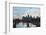 Germany, Hesse, Frankfurt on the Main, Skyline with Ignaz Bubis Bridge at Dusk-Bernd Wittelsbach-Framed Photographic Print