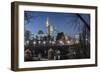 Germany, Hesse, Frankfurt on the Main, Skyline with the Old Bridge and the Portikus at Dusk-Bernd Wittelsbach-Framed Photographic Print