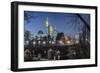 Germany, Hesse, Frankfurt on the Main, Skyline with the Old Bridge and the Portikus at Dusk-Bernd Wittelsbach-Framed Photographic Print