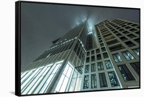 Germany, Hesse, Frankfurt on the Main, Taunusturm in Fog-Bernd Wittelsbach-Framed Stretched Canvas