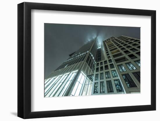 Germany, Hesse, Frankfurt on the Main, Taunusturm in Fog-Bernd Wittelsbach-Framed Photographic Print