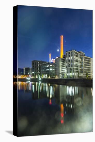 Germany, Hesse, Frankfurt on the Main, View at the Office Buildings in the Westhafen at Dusk-Bernd Wittelsbach-Stretched Canvas