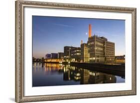 Germany, Hesse, Frankfurt on the Main, View at the Office Buildings in the Westhafen at Dusk-Bernd Wittelsbach-Framed Photographic Print