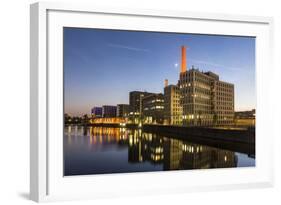 Germany, Hesse, Frankfurt on the Main, View at the Office Buildings in the Westhafen at Dusk-Bernd Wittelsbach-Framed Photographic Print