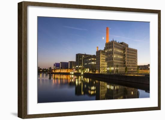 Germany, Hesse, Frankfurt on the Main, View at the Office Buildings in the Westhafen at Dusk-Bernd Wittelsbach-Framed Photographic Print