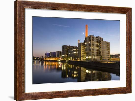 Germany, Hesse, Frankfurt on the Main, View at the Office Buildings in the Westhafen at Dusk-Bernd Wittelsbach-Framed Photographic Print