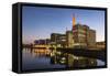 Germany, Hesse, Frankfurt on the Main, View at the Office Buildings in the Westhafen at Dusk-Bernd Wittelsbach-Framed Stretched Canvas