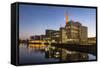 Germany, Hesse, Frankfurt on the Main, View at the Office Buildings in the Westhafen at Dusk-Bernd Wittelsbach-Framed Stretched Canvas