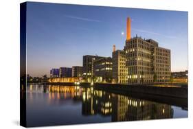 Germany, Hesse, Frankfurt on the Main, View at the Office Buildings in the Westhafen at Dusk-Bernd Wittelsbach-Stretched Canvas