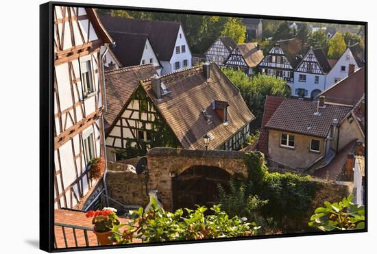 Germany, Hesse, Odenwald (Region), Bergstra§e (Region), Zwingenberg View, Old Town, Market Square-Udo Siebig-Framed Stretched Canvas