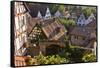 Germany, Hesse, Odenwald (Region), Bergstra§e (Region), Zwingenberg View, Old Town, Market Square-Udo Siebig-Framed Stretched Canvas