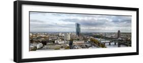 Germany, Hesse, Panorama of the New Ecb Building with View at the Ostend and Sachsenhausen-Bernd Wittelsbach-Framed Photographic Print