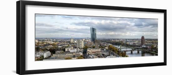 Germany, Hesse, Panorama of the New Ecb Building with View at the Ostend and Sachsenhausen-Bernd Wittelsbach-Framed Photographic Print