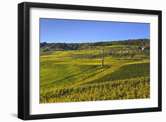 Germany, Hesse, Rheingau (Region), RŸdesheim Am Rhein (Town), Cable Car to the Niederwald Monument-Udo Siebig-Framed Photographic Print