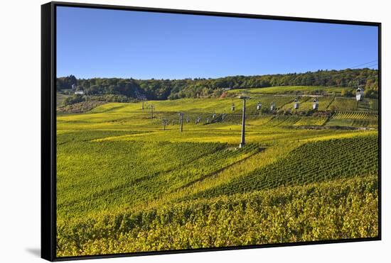 Germany, Hesse, Rheingau (Region), RŸdesheim Am Rhein (Town), Cable Car to the Niederwald Monument-Udo Siebig-Framed Stretched Canvas