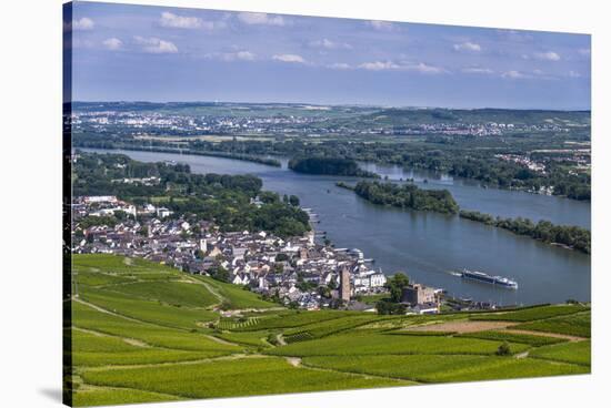 Germany, Hesse, Rheingau (Region), RŸdesheim Am Rhein (Town), View of the Town with Vineyards-Udo Siebig-Stretched Canvas