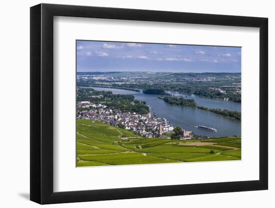 Germany, Hesse, Rheingau (Region), RŸdesheim Am Rhein (Town), View of the Town with Vineyards-Udo Siebig-Framed Premium Photographic Print