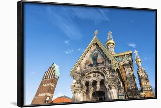 Germany, Hesse, Russian Orthodox Chapel and Wedding Tower on the Mathildenh?he-Bernd Wittelsbach-Framed Photographic Print