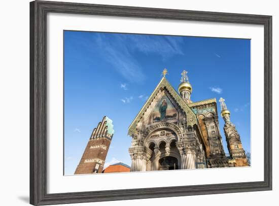 Germany, Hesse, Russian Orthodox Chapel and Wedding Tower on the Mathildenh?he-Bernd Wittelsbach-Framed Photographic Print