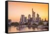 Germany, Hessen, Frankfurt Am Main, City Skyline across River Main-Alan Copson-Framed Stretched Canvas