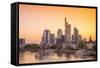 Germany, Hessen, Frankfurt Am Main, City Skyline across River Main-Alan Copson-Framed Stretched Canvas