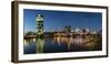 Germany, Hessen, Frankfurt on the Main, Westhafen with the Westhafen Tower and the Skyline-Bernd Wittelsbach-Framed Photographic Print