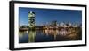 Germany, Hessen, Frankfurt on the Main, Westhafen with the Westhafen Tower and the Skyline-Bernd Wittelsbach-Framed Photographic Print