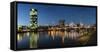 Germany, Hessen, Frankfurt on the Main, Westhafen with the Westhafen Tower and the Skyline-Bernd Wittelsbach-Framed Stretched Canvas