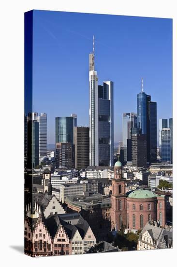 Germany, Hessen, Frankfurt, Skyline, Sky, Blue, St. Paul's Church-Udo Siebig-Stretched Canvas