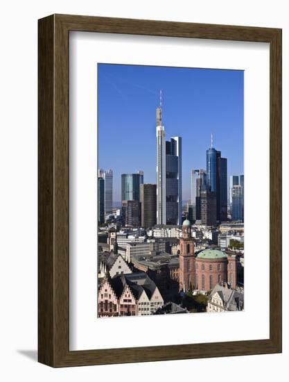 Germany, Hessen, Frankfurt, Skyline, Sky, Blue, St. Paul's Church-Udo Siebig-Framed Photographic Print