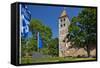 Germany, Hessen, Northern Hessen, Bad Hersfeld, Abbey Ruin, Flags, Bad Hersfeld Festival-Chris Seba-Framed Stretched Canvas