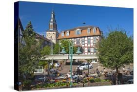 Germany, Hessen, Northern Hessen, Bad Zwesten, Old Town, City Hall, Restaurant-Chris Seba-Stretched Canvas
