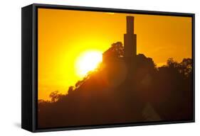 Germany, Hessen, Northern Hessen, Felsberg, Felsburg, 11. Cent., Evening Sun-Chris Seba-Framed Stretched Canvas