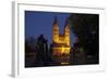 Germany, Hessen, Northern Hessen, Fritzlar, Cathedral, Bonifatius Monument, at Night-Chris Seba-Framed Photographic Print