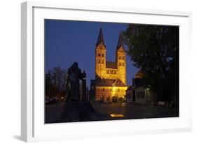 Germany, Hessen, Northern Hessen, Fritzlar, Cathedral, Bonifatius Monument, at Night-Chris Seba-Framed Photographic Print