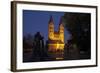 Germany, Hessen, Northern Hessen, Fritzlar, Cathedral, Bonifatius Monument, at Night-Chris Seba-Framed Photographic Print