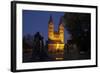 Germany, Hessen, Northern Hessen, Fritzlar, Cathedral, Bonifatius Monument, at Night-Chris Seba-Framed Photographic Print