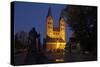 Germany, Hessen, Northern Hessen, Fritzlar, Cathedral, Bonifatius Monument, at Night-Chris Seba-Stretched Canvas
