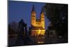 Germany, Hessen, Northern Hessen, Fritzlar, Cathedral, Bonifatius Monument, at Night-Chris Seba-Mounted Photographic Print