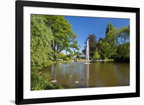 Germany, Hessen, Northern Hessen, Reinhardshausen, Health Resort Park, Pond-Chris Seba-Framed Photographic Print