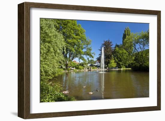 Germany, Hessen, Northern Hessen, Reinhardshausen, Health Resort Park, Pond-Chris Seba-Framed Photographic Print