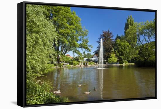 Germany, Hessen, Northern Hessen, Reinhardshausen, Health Resort Park, Pond-Chris Seba-Framed Stretched Canvas