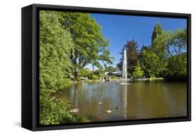 Germany, Hessen, Northern Hessen, Reinhardshausen, Health Resort Park, Pond-Chris Seba-Framed Stretched Canvas