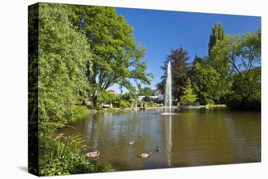 Germany, Hessen, Northern Hessen, Reinhardshausen, Health Resort Park, Pond-Chris Seba-Stretched Canvas