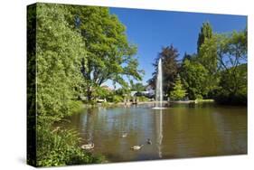 Germany, Hessen, Northern Hessen, Reinhardshausen, Health Resort Park, Pond-Chris Seba-Stretched Canvas