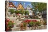 Germany, Hessen, Northern Hessen, Spangenberg, Town Hall Square, Fountain-Chris Seba-Stretched Canvas