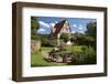 Germany, Hessen, Oberweser, Gieselwerder, Town Hall, Timber-Framed Building, Park, Benches-Chris Seba-Framed Photographic Print