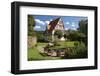 Germany, Hessen, Oberweser, Gieselwerder, Town Hall, Timber-Framed Building, Park, Benches-Chris Seba-Framed Photographic Print