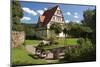 Germany, Hessen, Oberweser, Gieselwerder, Town Hall, Timber-Framed Building, Park, Benches-Chris Seba-Mounted Photographic Print